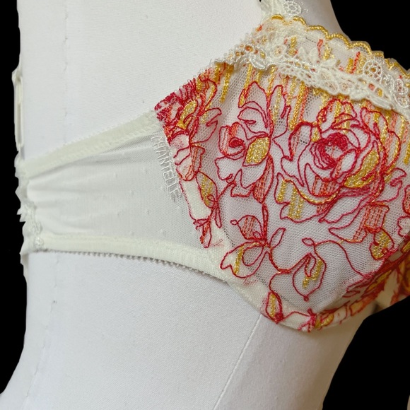 Chantelle 32C Paradise 2385 Sheer Floral Embroidery Balconnette Bra NWT - Picture 9 of 15